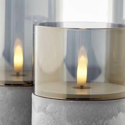 Brilliant - Комплект от 3 LED свещи BOUGIE LED/2xAA IP44 сив/димчато