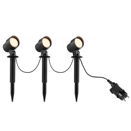 Brilliant - Комплект от 3 външни LED лампи KAMARA LED/8,5W/230V IP44 черни