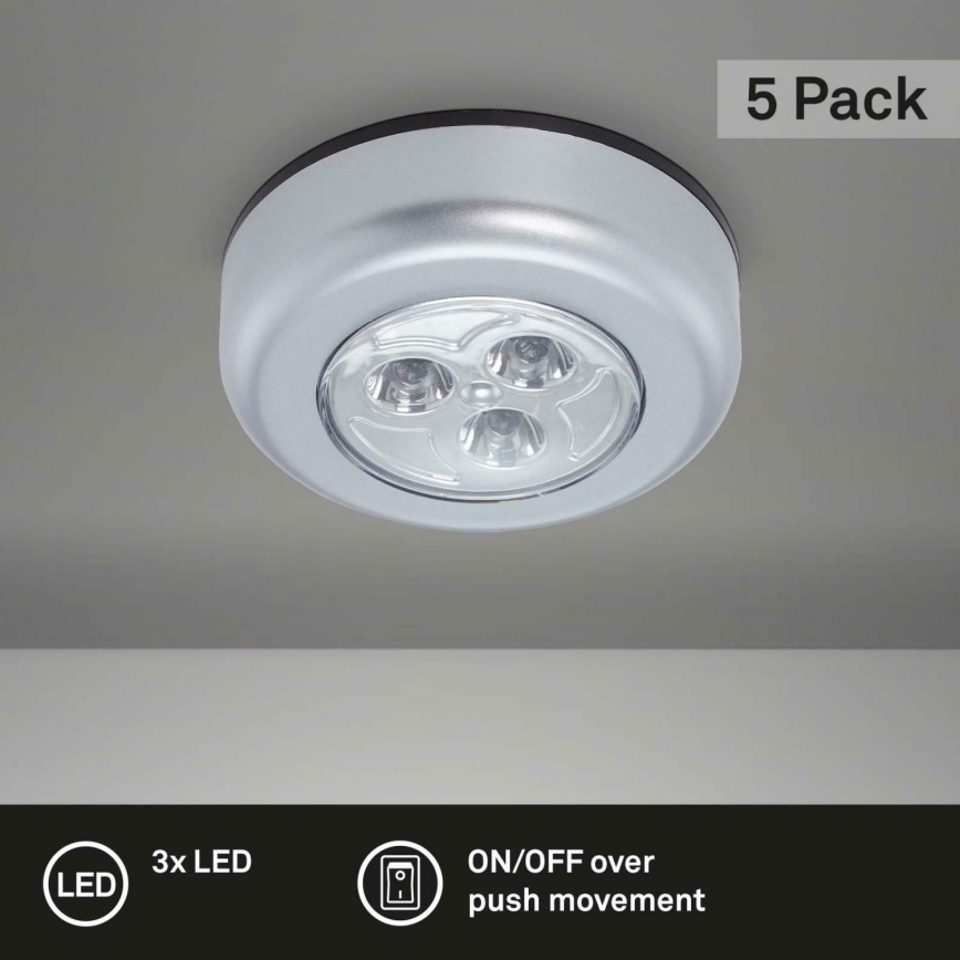 Brilo 2633-054 - К-кт 5x LED Осветление за ориентация чрез докосване CABINET LED/1W/4,5V