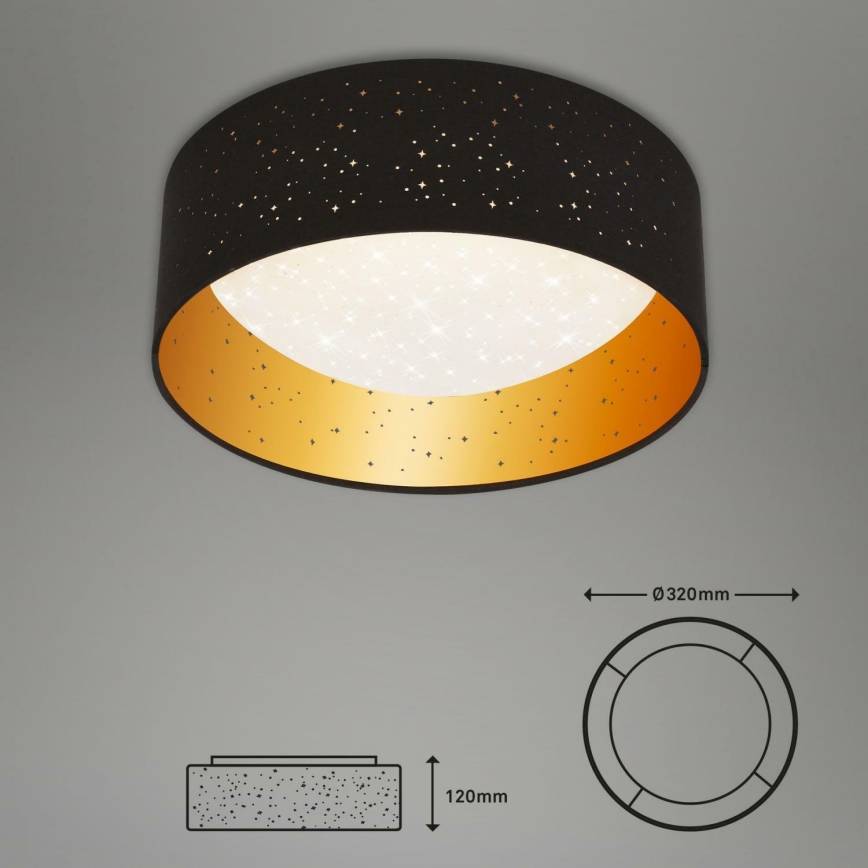 Brilo 3482-015 - LED Плафониера MAILA STARRY LED/12W/230V черен/златист