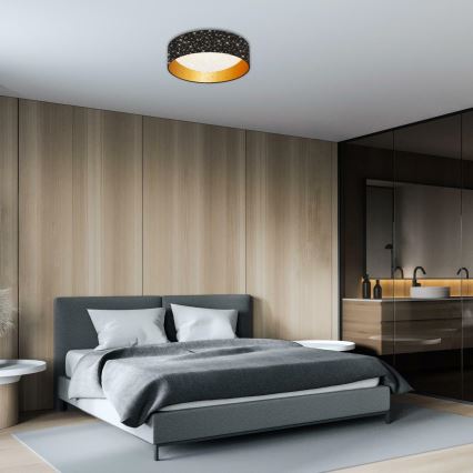 Brilo 3482-015 - LED Плафониера MAILA STARRY LED/12W/230V черен/златист