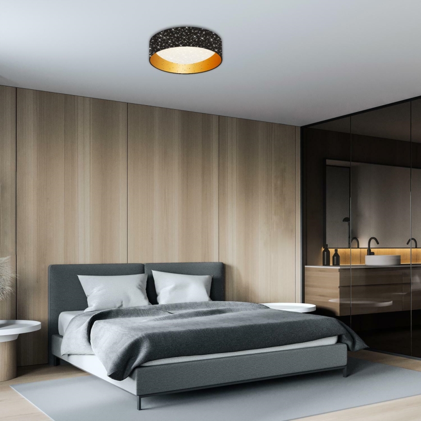 Brilo 3482-015 - LED Плафониера MAILA STARRY LED/12W/230V черен/златист