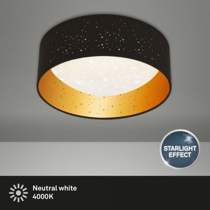 Brilo 3482-015 - LED Плафониера MAILA STARRY LED/12W/230V черен/златист