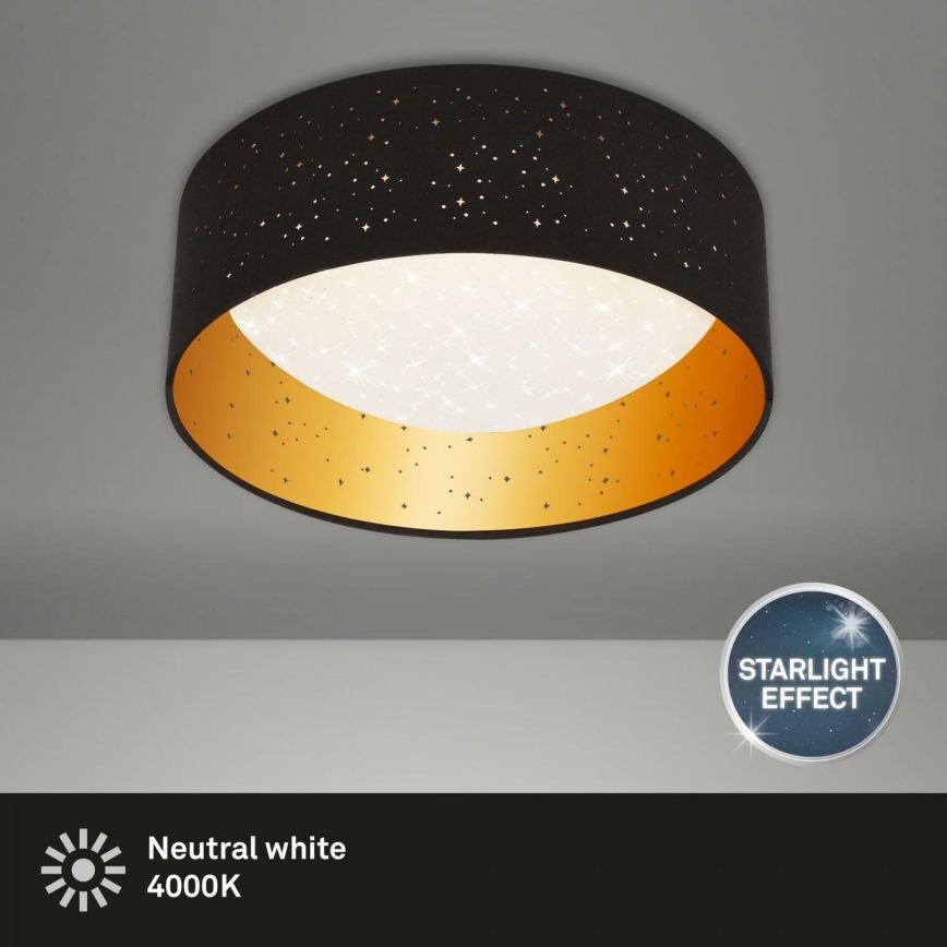 Brilo 3482-015 - LED Плафониера MAILA STARRY LED/12W/230V черен/златист