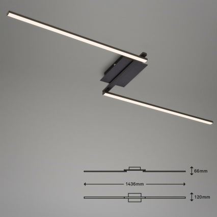 Brilo 3500-015 - LED Полилей за повърхностен монтаж STAFF 2xLED/6W/230V черен