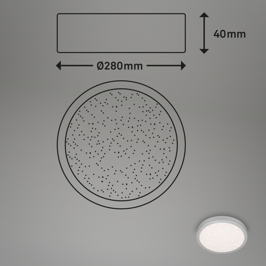 Brilo 3649-014 - LED Плафон за баня RUNA LED/18,5W/230V IP44 сребрист