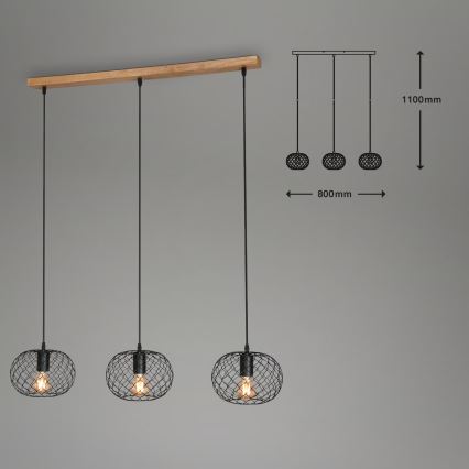 Brilo 4037-035 - Люстра на кабел WINKI 3xE27/40W/230V