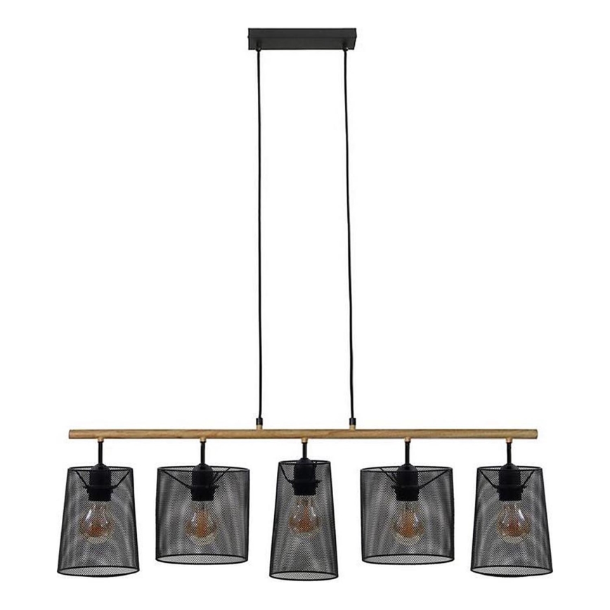 Brilo 4078-054 - Полилей на кабел WOOD & STYLE 5xE27/60W/230V