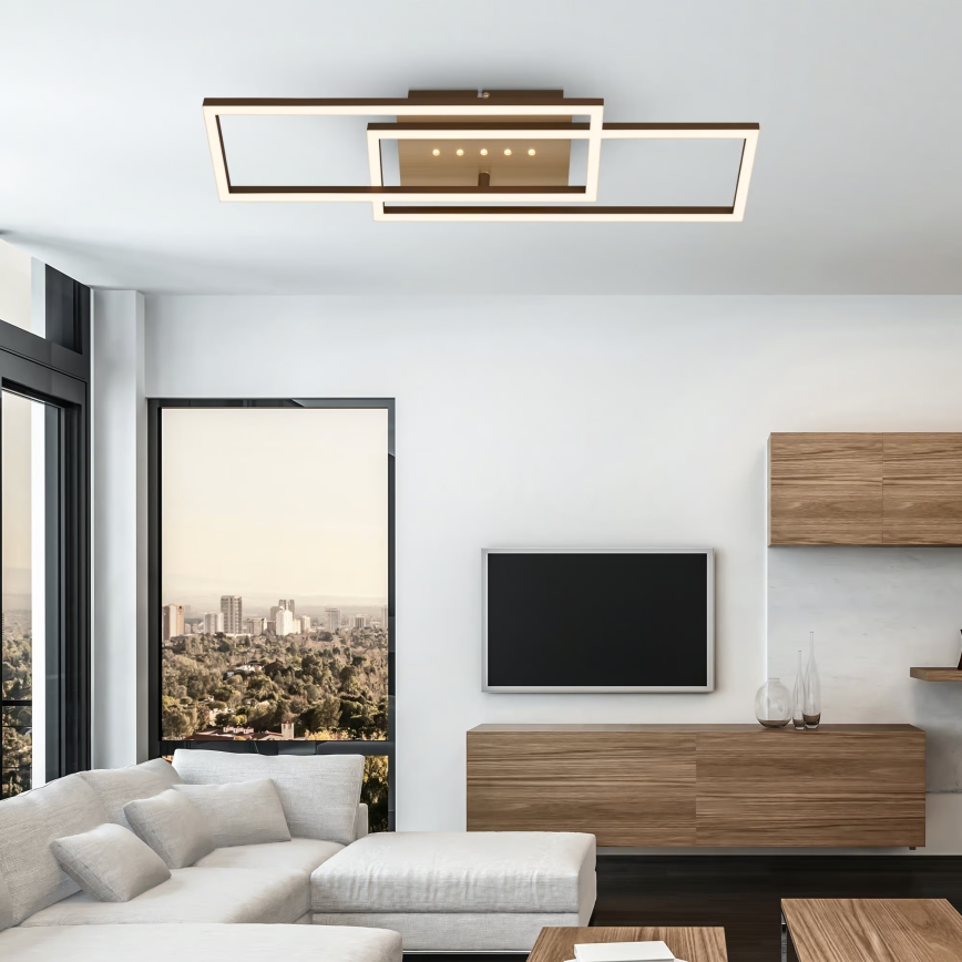 Brilo - Димируем LED таванен плафон LED/30W/230V 3000K кафяв