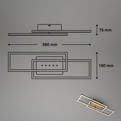 Brilo - Димируем LED таванен плафон LED/30W/230V 3000K кафяв