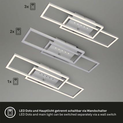 Brilo - Димируемо таванно LED осветително тяло LED/30W/230V 3000K матов хром