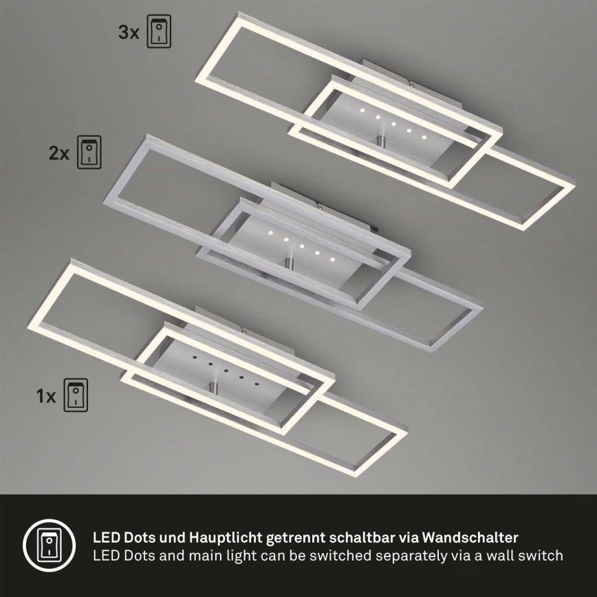Brilo - Димируемо таванно LED осветително тяло LED/30W/230V 3000K матов хром