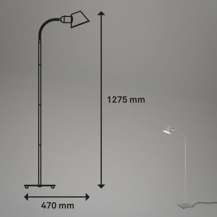 Brilo - Гъвкав лампион 1xE27/10W/230V сребрист