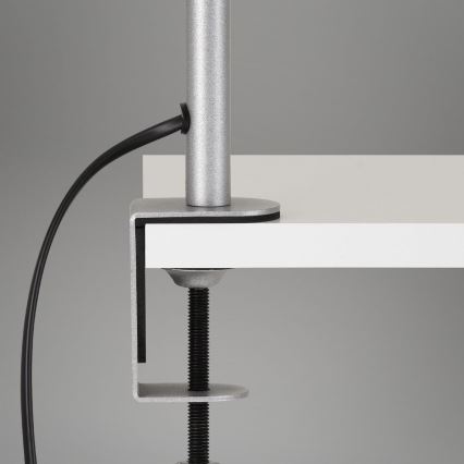 Brilo - Гъвкава настолна лампа с щипка 1xE27/10W/230V сребриста