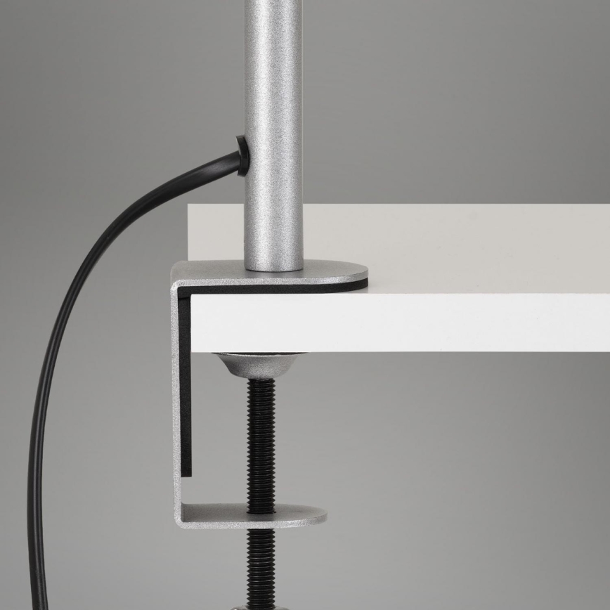 Brilo - Гъвкава настолна лампа с щипка 1xE27/10W/230V сребриста