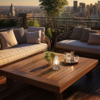 Brilo - регулируема LED външна презареждаема настолна лампа KANEA LED/1,5W/5V IP44 1200 mAh бронзова