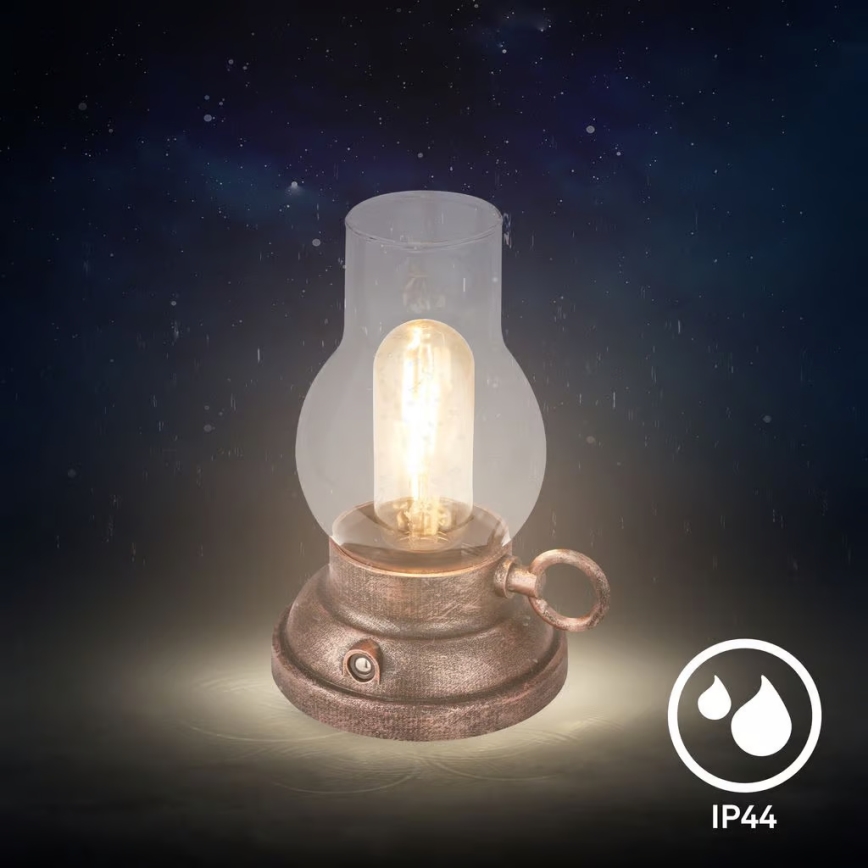 Brilo - регулируема LED външна презареждаема настолна лампа KANEA LED/1,5W/5V IP44 1200 mAh бронзова