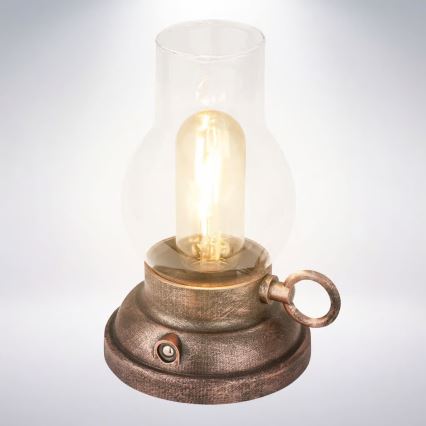 Brilo - регулируема LED външна презареждаема настолна лампа KANEA LED/1,5W/5V IP44 1200 mAh бронзова