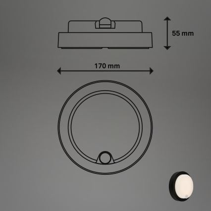 Brilo - LED презареждаемо външно стеннo осветително тяло със сензор LED/4W/5V 4400 mAh IP44 черно