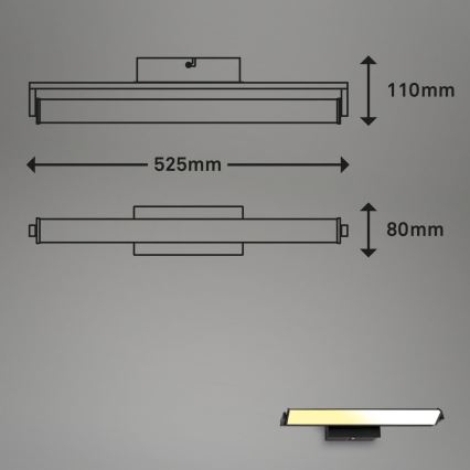 Brilo - LED Димируем аплик LED/18W/230V 2700-4000K черен