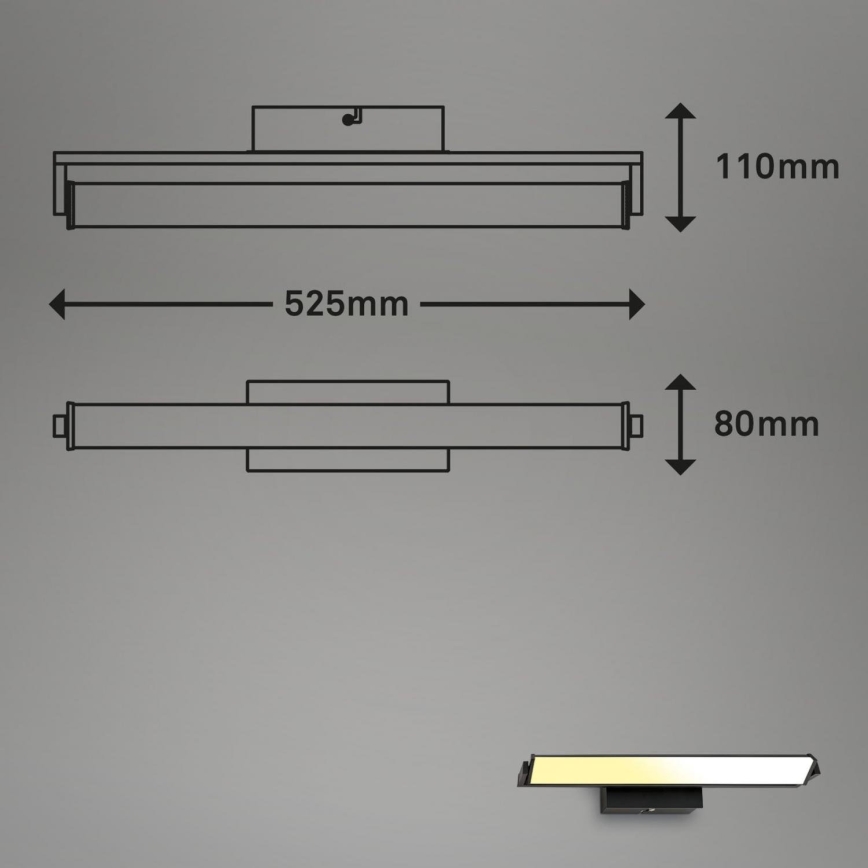 Brilo - LED Димируем аплик LED/18W/230V 2700-4000K черен