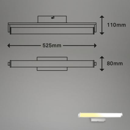Brilo - LED Димируем аплик LED/18W/230V 2700-4000K сребрист
