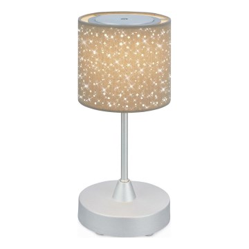 Brilo - LED Димируем акумулаторна екстериорна настолна лампа LOLE LED/3W/5V IP44 сребрист/бежов