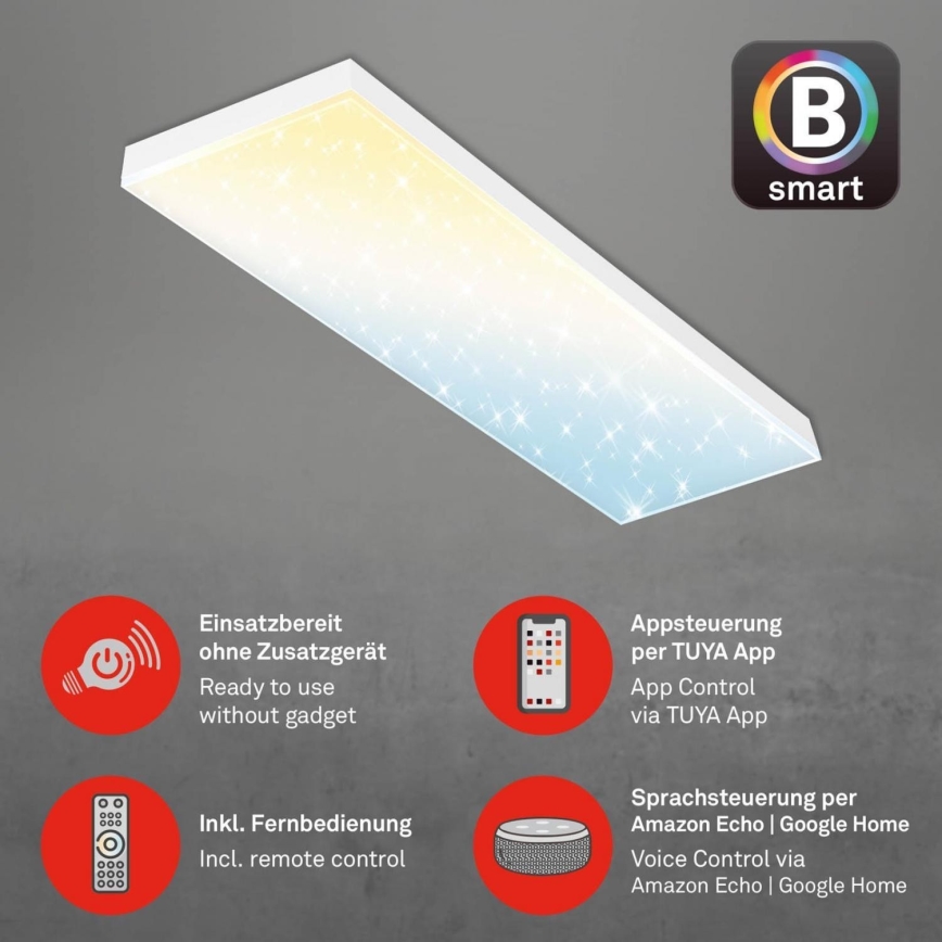 Brilo - LED Димируем панел за повърхностен монтаж FRAMELESS LED/28W/230V 3000-6500K Wi-Fi Tuya + дистанционно управление