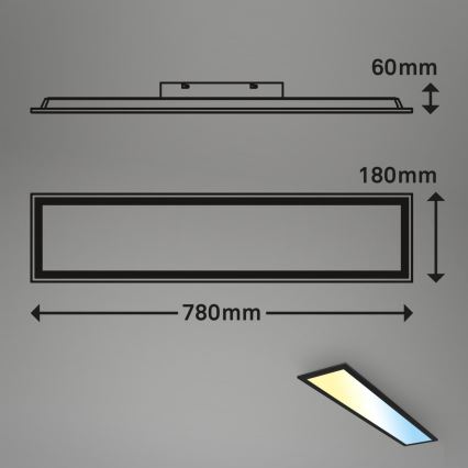 Brilo - LED Димируем панел за повърхностен монтаж LED/24,5W/230V 3000-6500K + дистанционно управление
