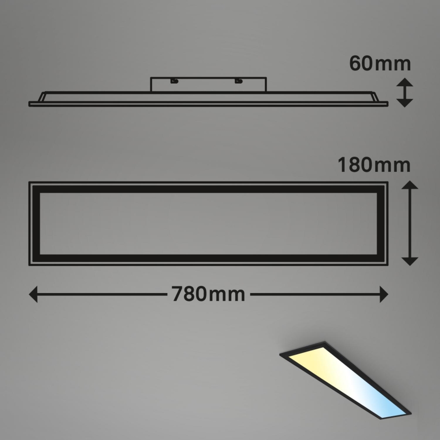 Brilo - LED Димируем панел за повърхностен монтаж LED/24,5W/230V 3000-6500K + дистанционно управление