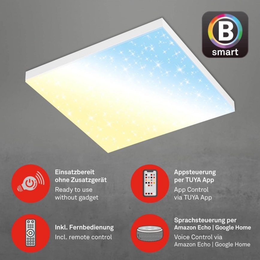 Brilo - LED Димируем плафон FRAMELESS LED/24W/230V 3000-6500K Wi-Fi Tuya + дистанционно управление