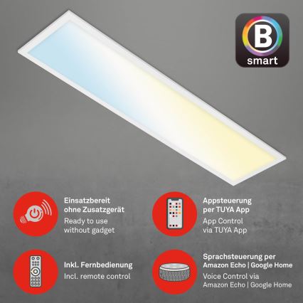 Brilo - LED Димируем плафон PIATTO LED/28W/230V 3000-6500K Wi-Fi Tuya + дистанционно управление