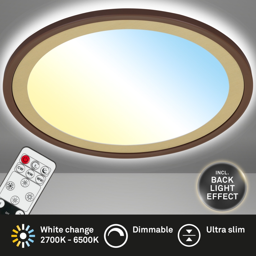 Brilo - LED Димируем плафон SLIM LED/22W/230V 2700-6500K + дистанционно управление