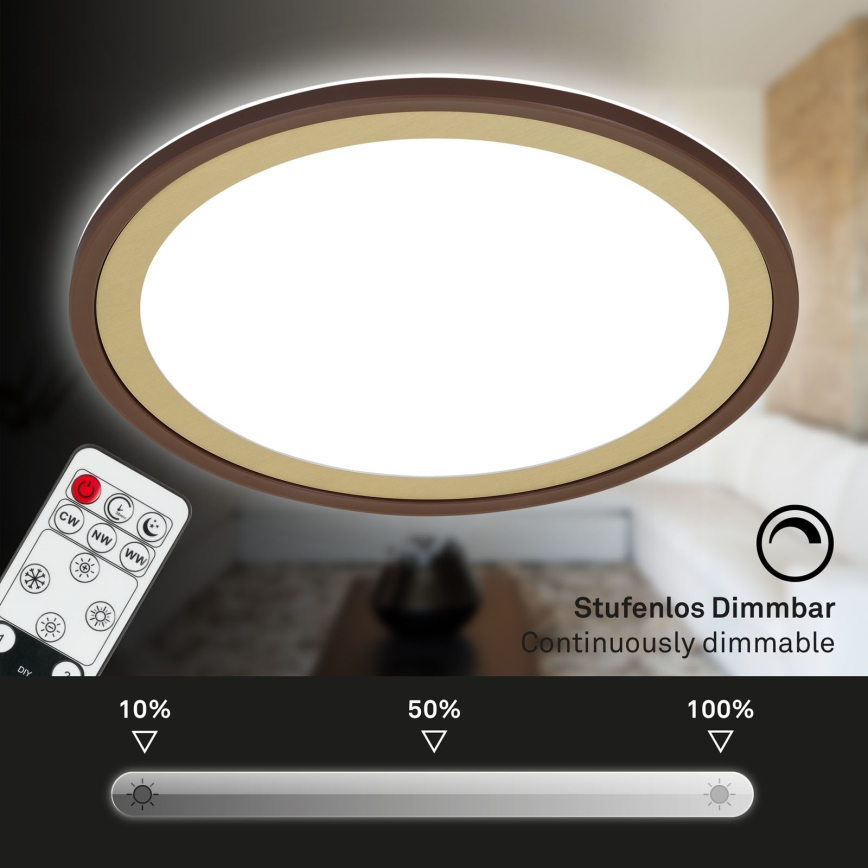 Brilo - LED Димируем плафон SLIM LED/22W/230V 2700-6500K + дистанционно управление