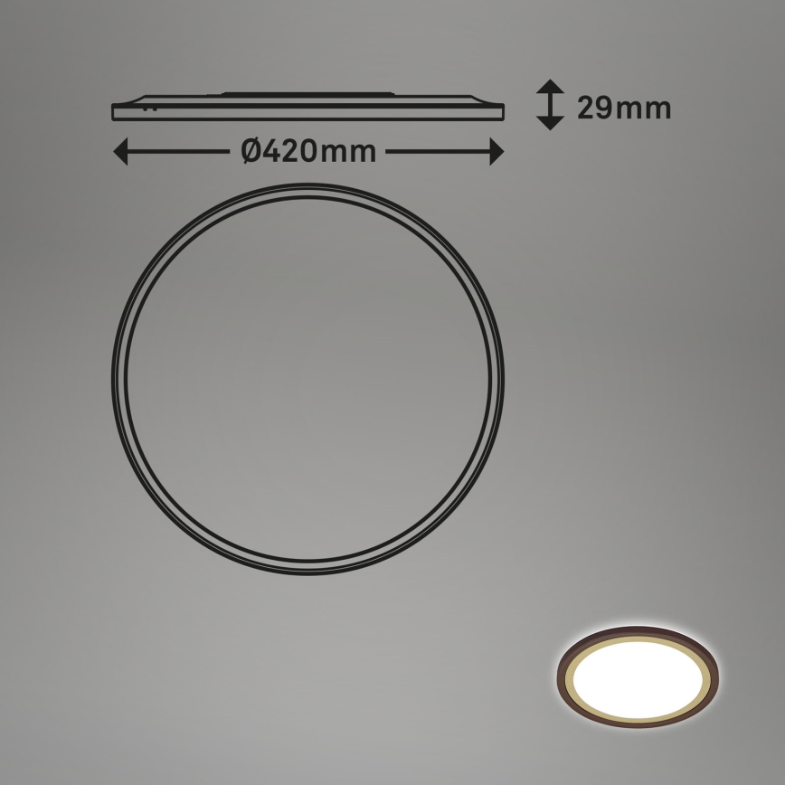 Brilo - LED Димируем плафон SLIM LED/22W/230V 2700-6500K + дистанционно управление