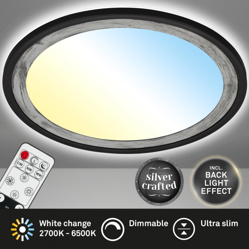 Brilo - LED Димируем плафон SLIM LED/22W/230V 2700-6500K + дистанционно управление
