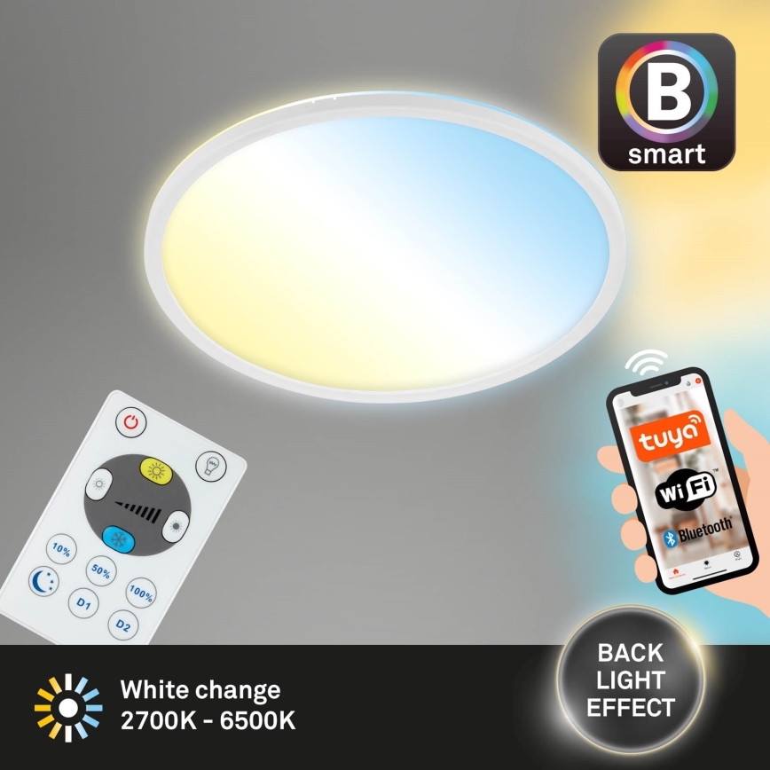 Brilo - LED Димируем плафон SLIM LED/22W/230V 2700-6500K Wi-Fi Tuya + дистанционно управление