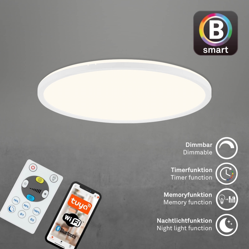 Brilo - LED Димируем плафон SLIM LED/22W/230V 2700-6500K Wi-Fi Tuya + дистанционно управление