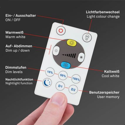 Brilo - LED Димируем плафон SLIM LED/22W/230V 2700-6500K Wi-Fi Tuya + дистанционно управление