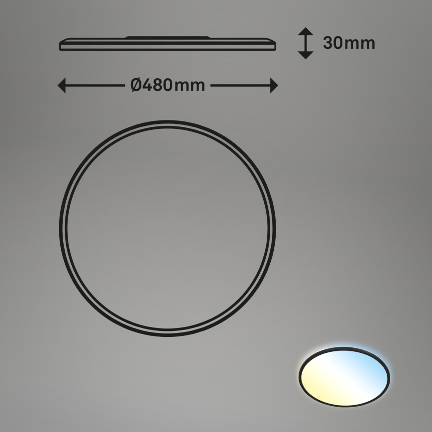 Brilo - LED Димируем плафон SLIM LED/31W/230V 2700-6500K + дистанционно управление