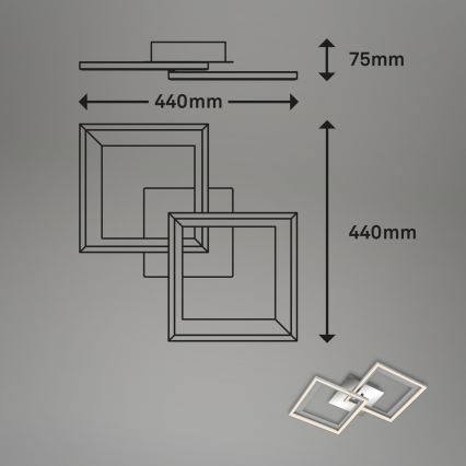 Brilo - LED Димируем полилей за повърхностен монтаж FRAME 2xLED/11W/230V