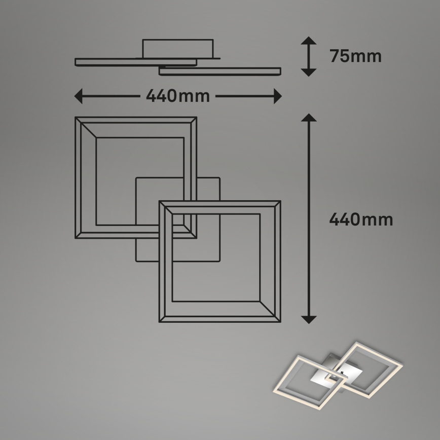 Brilo - LED Димируем полилей за повърхностен монтаж FRAME 2xLED/11W/230V