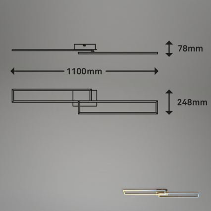 Brilo - LED Димируем полилей за повърхностен монтаж FRAME 2xLED/20W/230V 2700-5000K + дистанционно управление