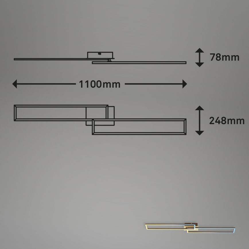 Brilo - LED Димируем полилей за повърхностен монтаж FRAME 2xLED/20W/230V 2700-5000K + дистанционно управление