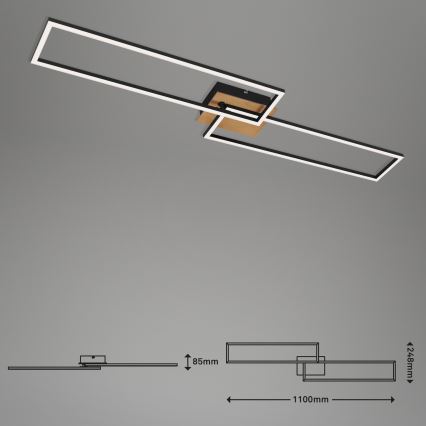 Brilo - LED Димируем полилей за повърхностен монтаж FRAME 2xLED/20W/230V 2700-5000K + дистанционно управление