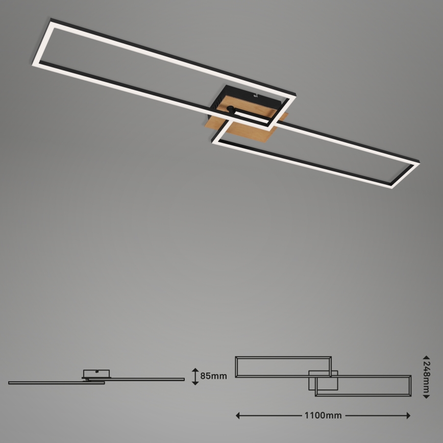 Brilo - LED Димируем полилей за повърхностен монтаж FRAME 2xLED/20W/230V 2700-5000K + дистанционно управление