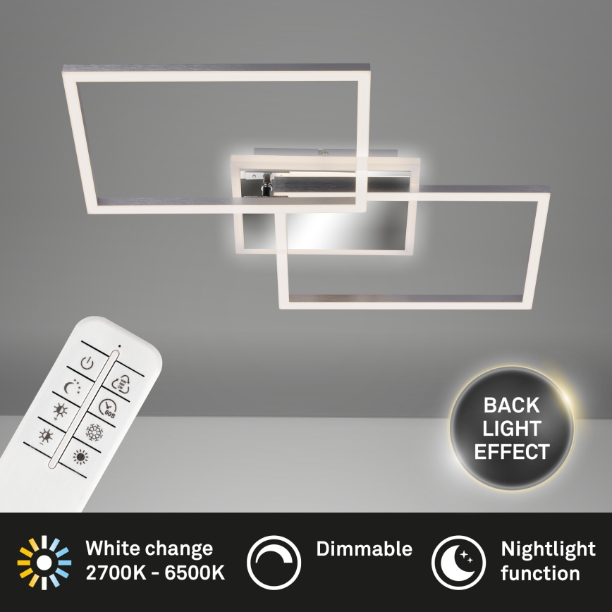 Brilo - LED Димируем полилей за повърхностен монтаж FRAME 2xLED/20W/230V 2700-6500K + дистанционно управление
