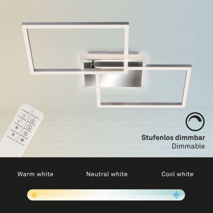 Brilo - LED Димируем полилей за повърхностен монтаж FRAME 2xLED/20W/230V 2700-6500K + дистанционно управление