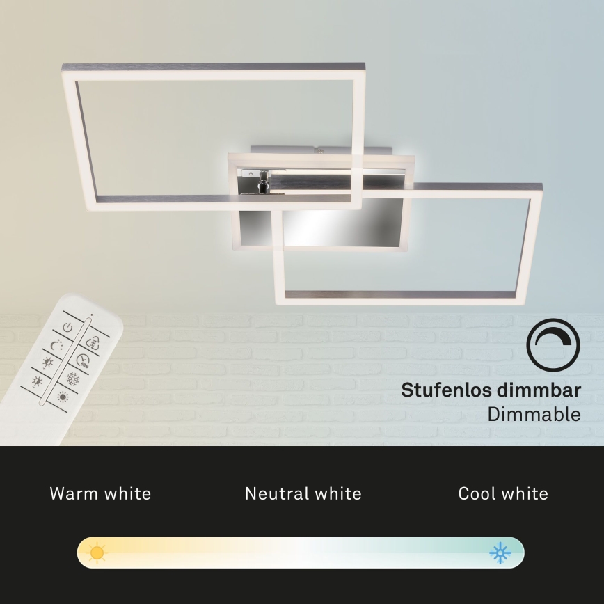 Brilo - LED Димируем полилей за повърхностен монтаж FRAME 2xLED/20W/230V 2700-6500K + дистанционно управление