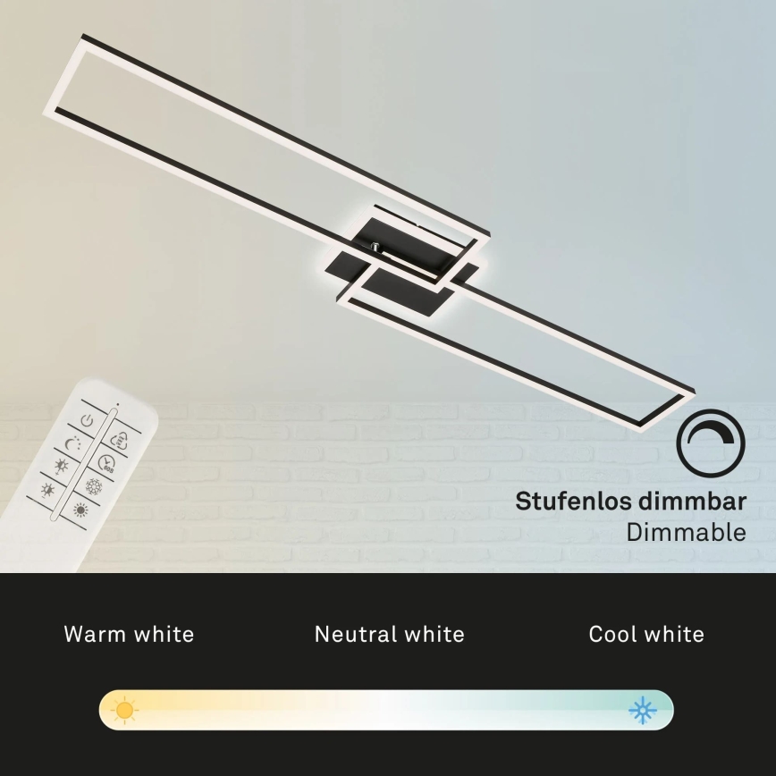 Brilo - LED Димируем полилей за повърхностен монтаж FRAME 2xLED/20W/230V 2700-6500K + дистанционно управление